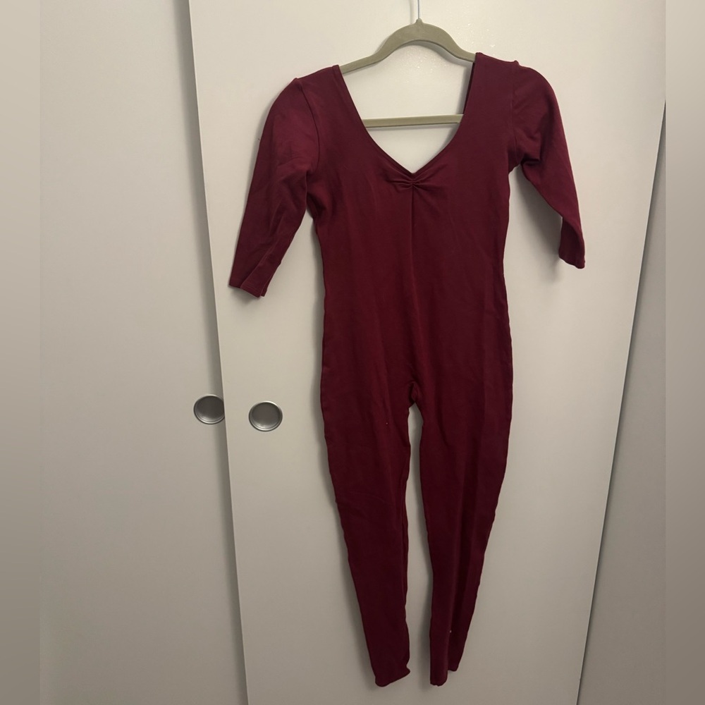 Burgundy Three Quarter Sleeve Bodysuit
